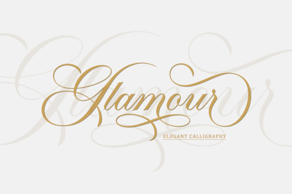 Glamour is a distinct and fashionable script font.